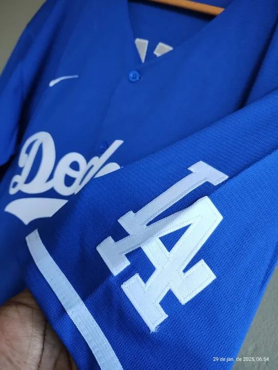 Camisa Nike MLB Los Angeles Dodgers Alternate Azul - Foto 3