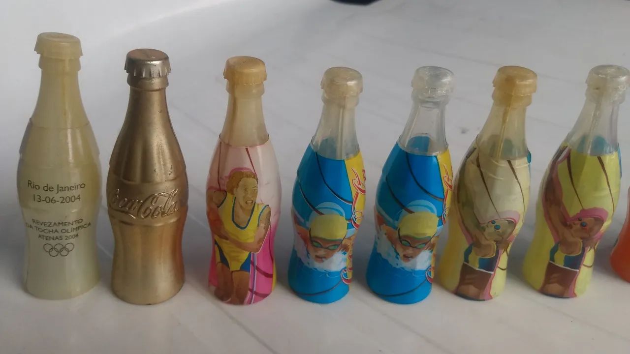 Kit 9 garrafinhas coca cola olimpíadas 2004. - Foto 3