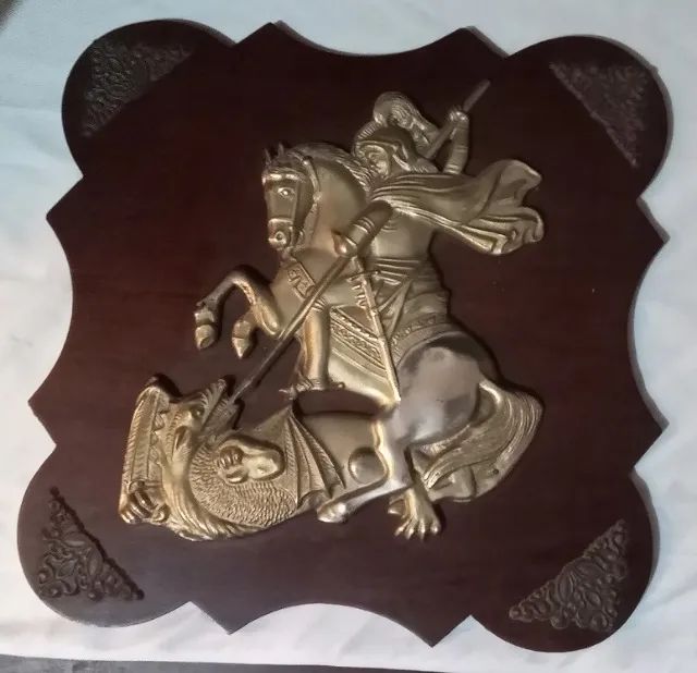Antiga e rara imagem de São Jorge (anos 50) 