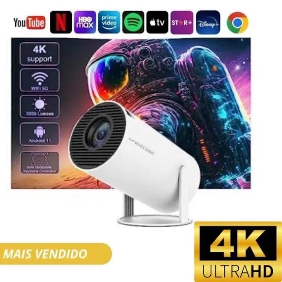 Projeto magicubic hy300, 5g WiFi 6, bluetooth 5.0 android 11, 8500 lumens, 4k Full HD