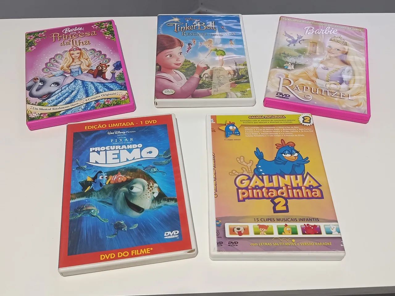 5 dvds infantil originais em perfeito estado