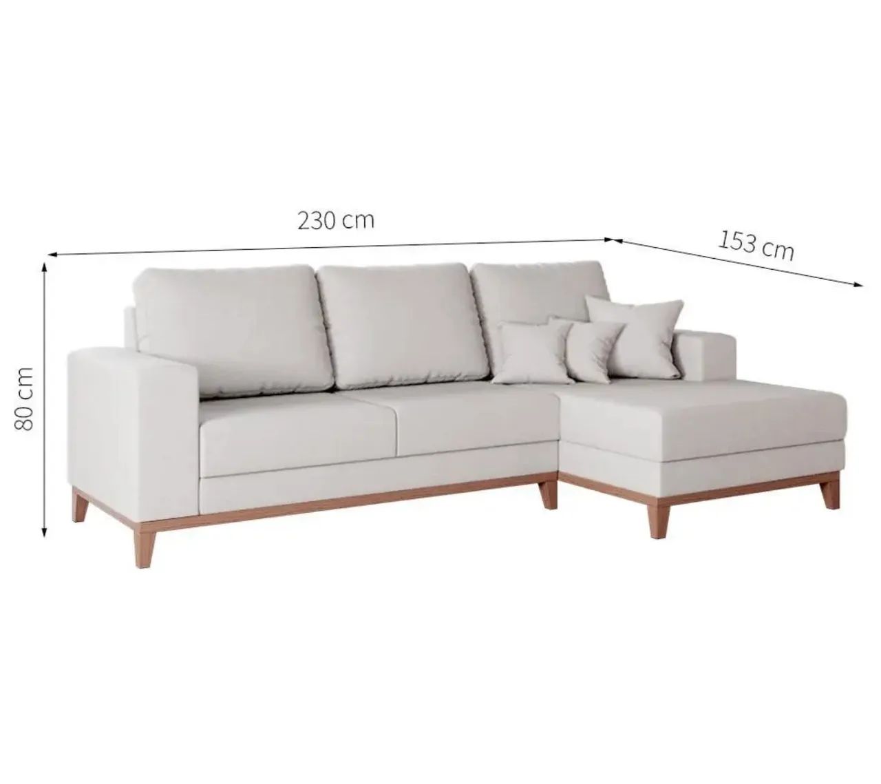 Sofa de linho com chaise