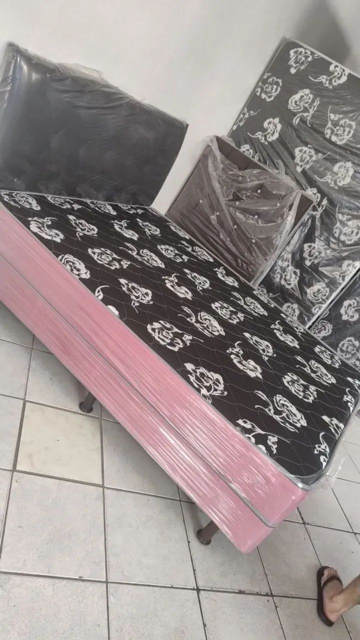 CAMA CASAL BOX CONJUGADA + CABECEIRA NOVA DE FABRICA 