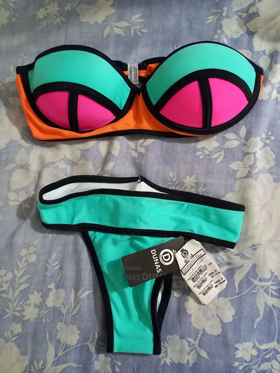 Biquini Colorido Color Block Neon P