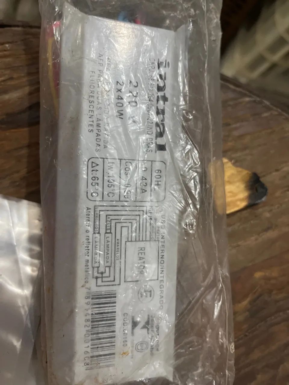 Reator partida rápida para duas lâmpadas fluorescentes 220v