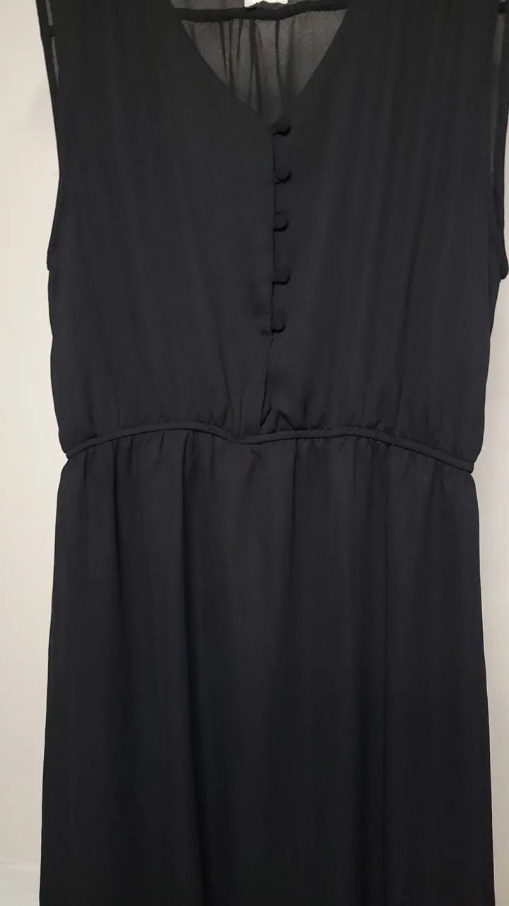 Vestido regata preto com botões - Tamanho 46 - Foto 2