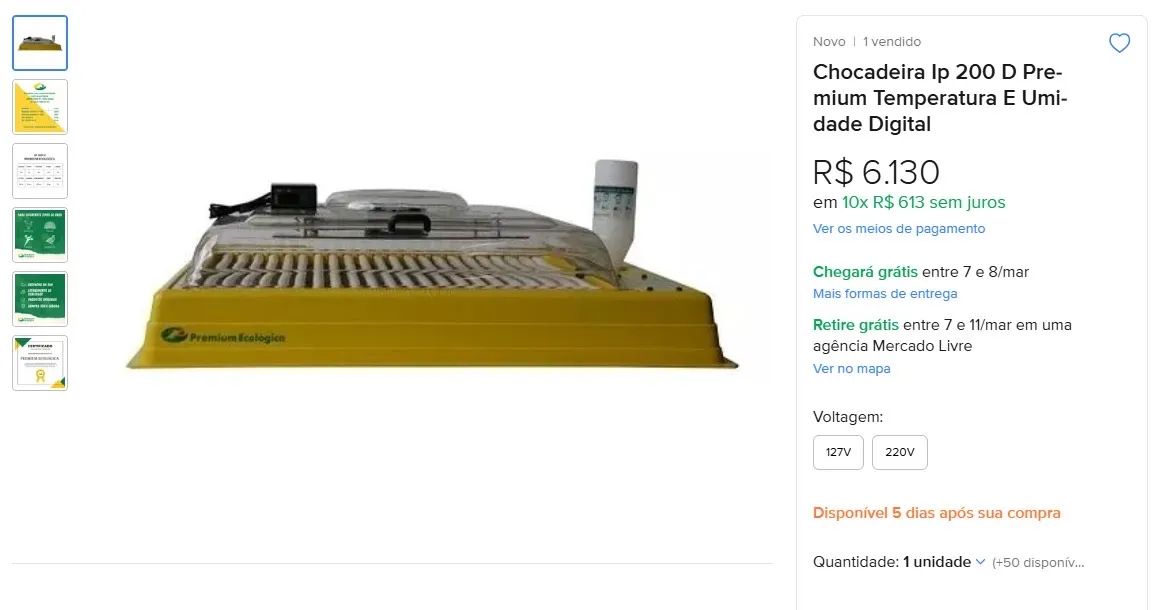 Chocadeira premium ecológica IP 200 D