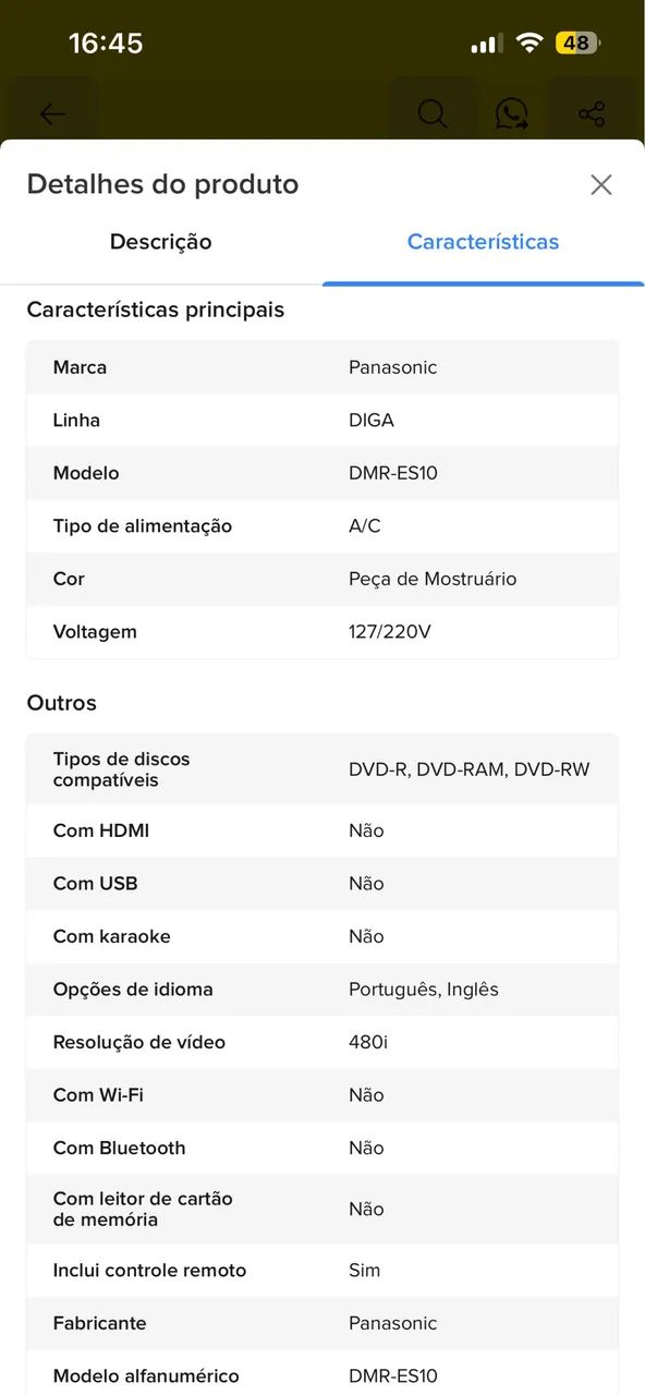 Gravador de dvd de mesa Panasonic DMR ES10 - Foto 5
