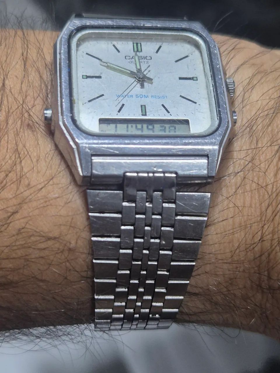 Relógio CASIO AQ-350W AÇO  VINTAGE   -  FUNCIONA TUDO - Foto 4