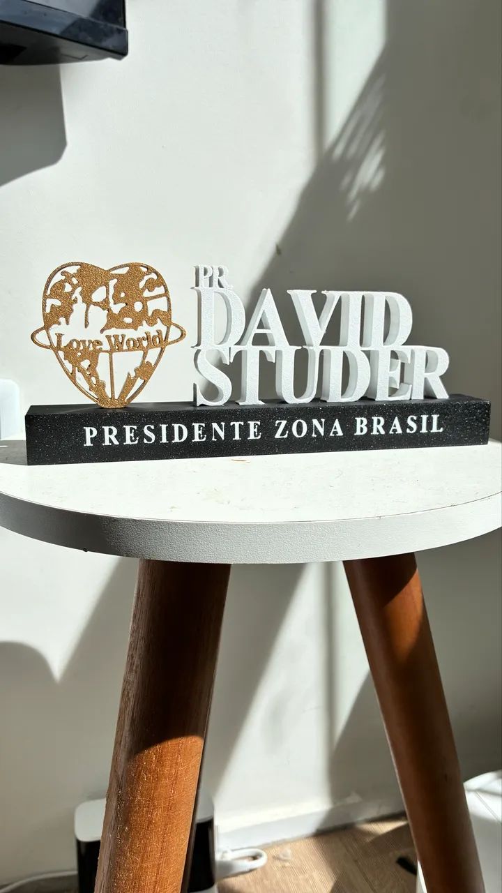 Placa Personalizada Nome 3D para Mesa - Foto 2