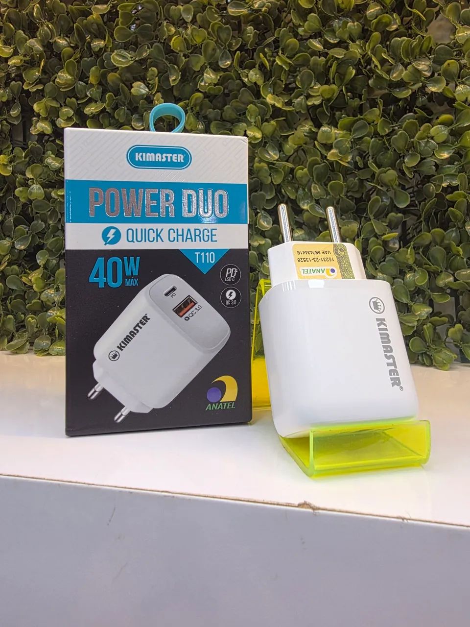 Carregador Rápido Kimaster 40W USB-C PD + USB QC 3.0 Turbo para iPhone e Android