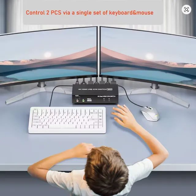 Switch KVM HDMI para Dois Monitores 2X2 4K 60Hz USB 3.0 - Foto 5