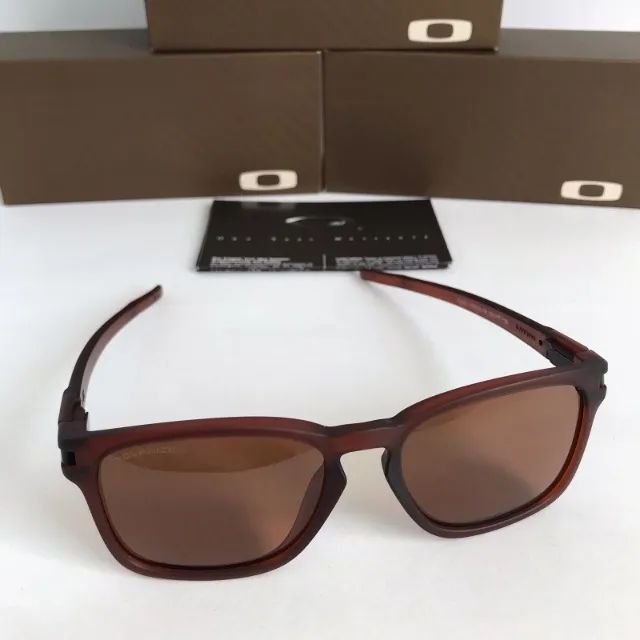 óculos de sol oakley latch squared brown lentes polarizadas - Foto 4