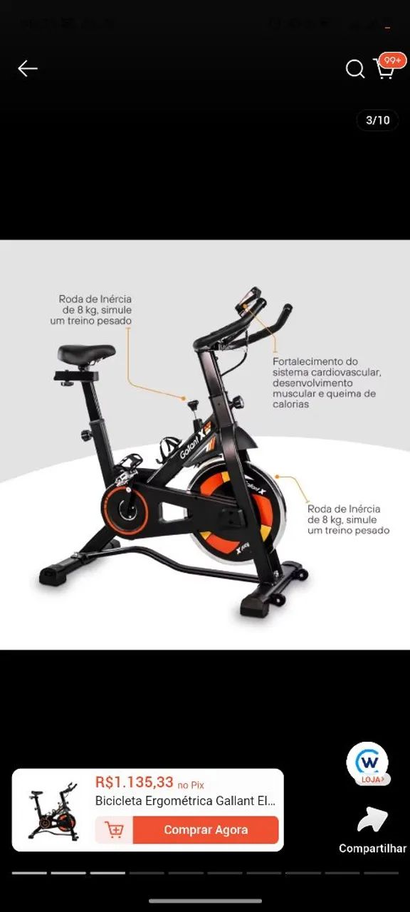 Bicicleta ergométrica  usada 2 x - Foto 3