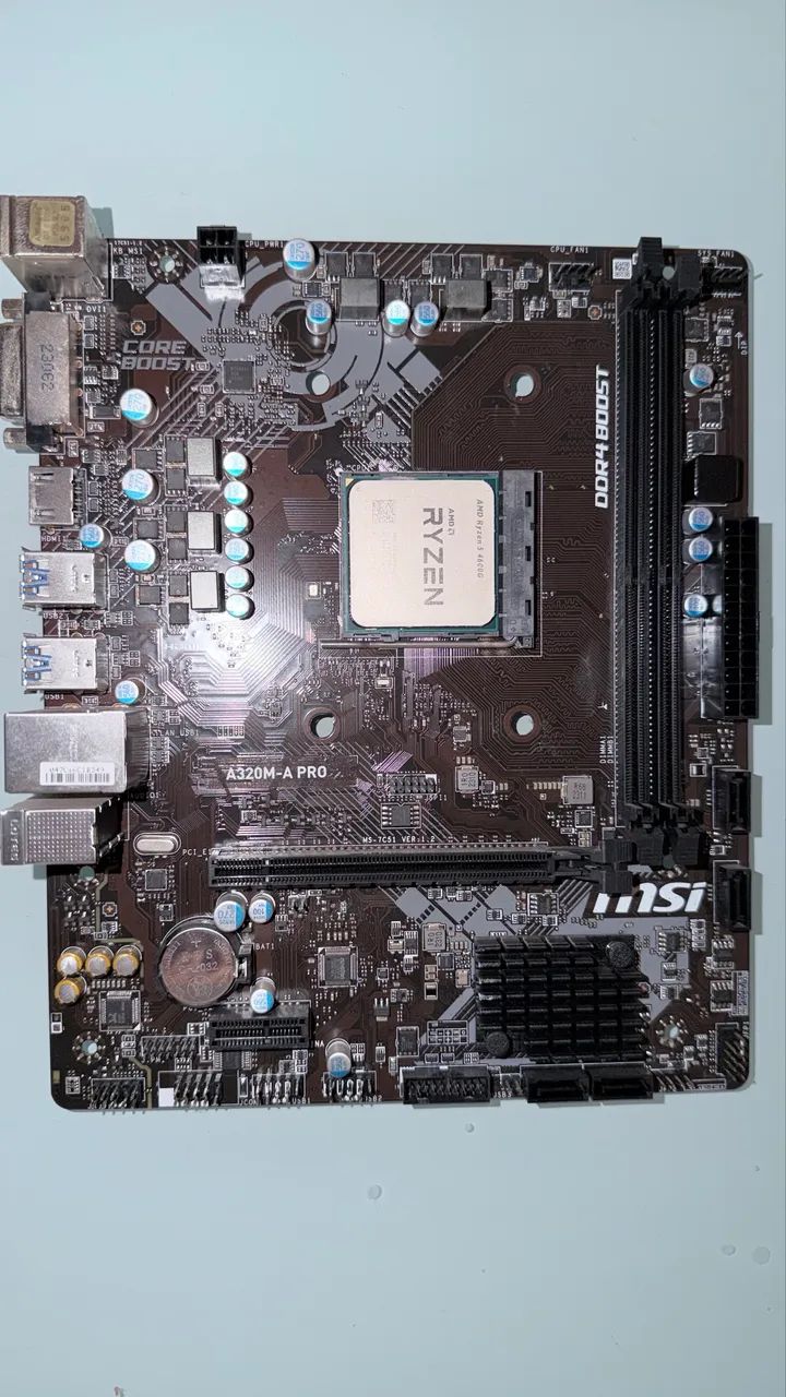 Placa mãe A320m + Ryzen 5 4600g