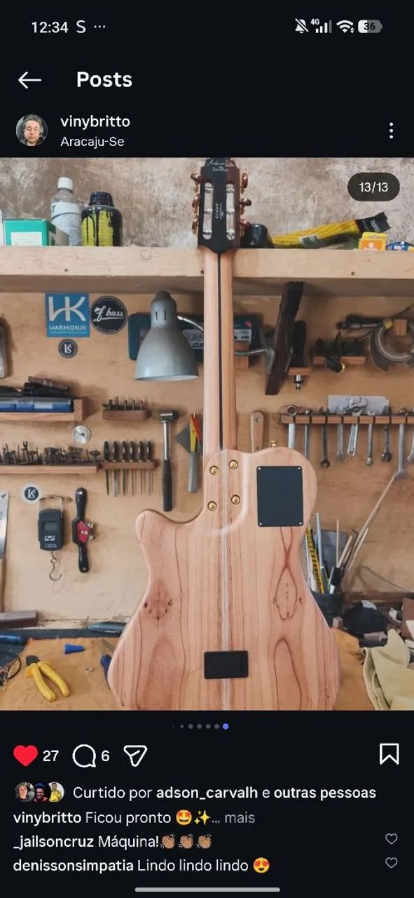 Violão Anderson luthier modelo godin GC - Foto 2