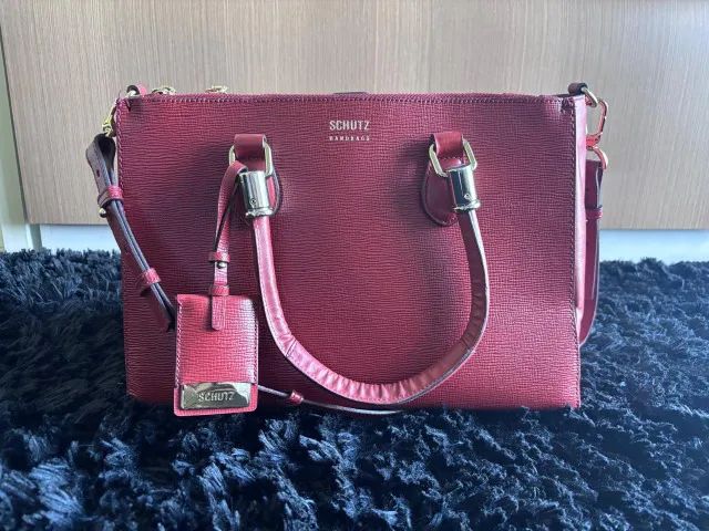 bolsa de couro schutz vermelha - usada 