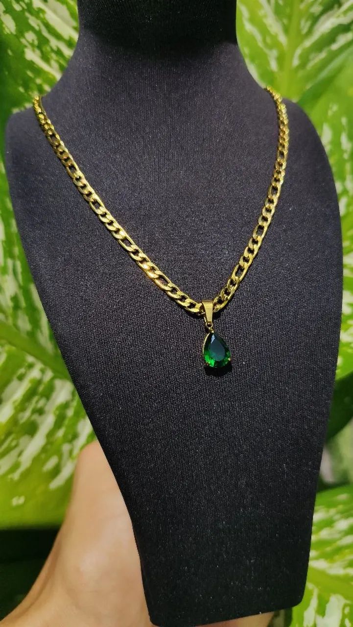 Colar feminino dourado em aço inoxidável  - Foto 2