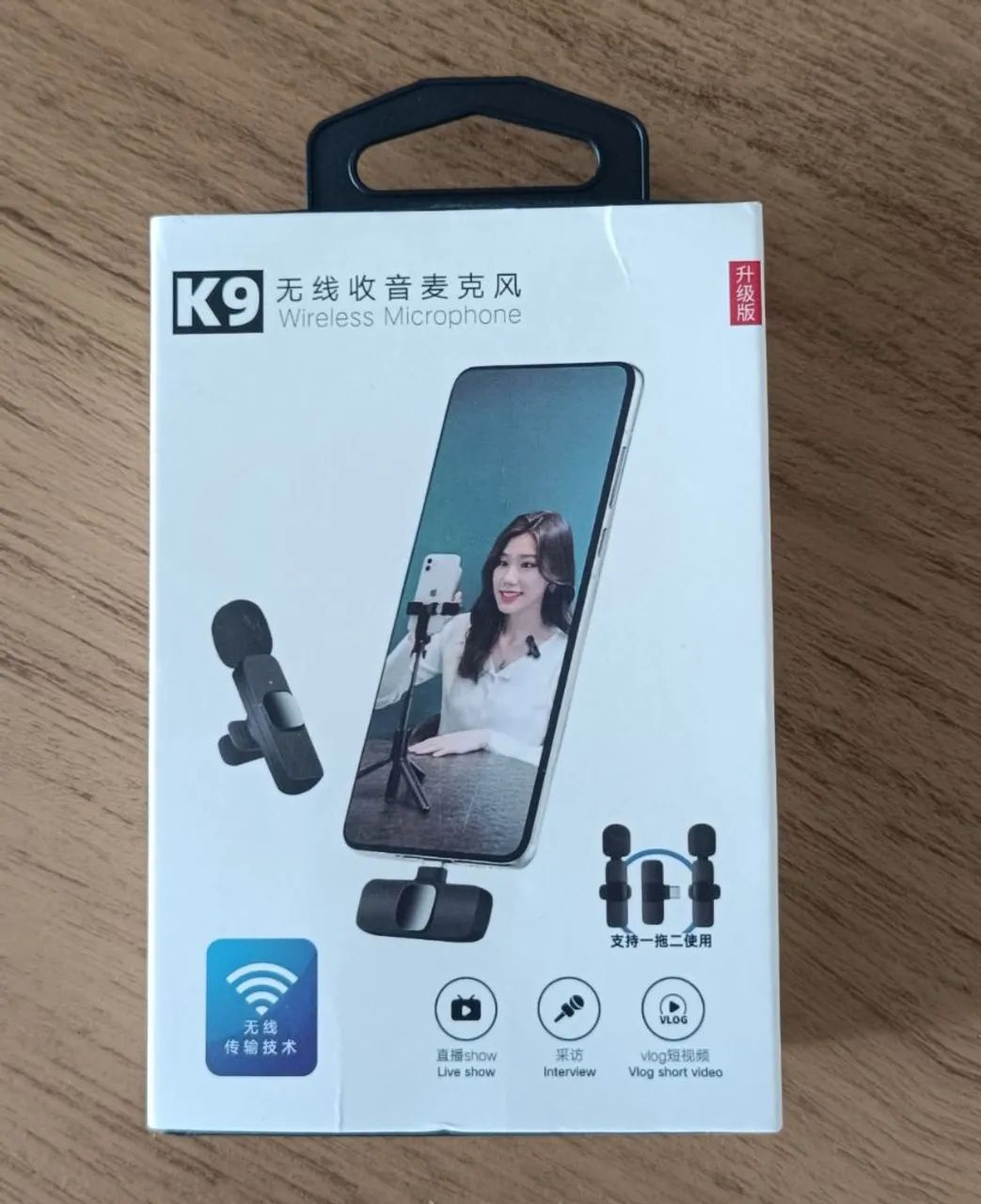 Microfone Lapela Sem Fio K9 Bluetooth Tipo-C 