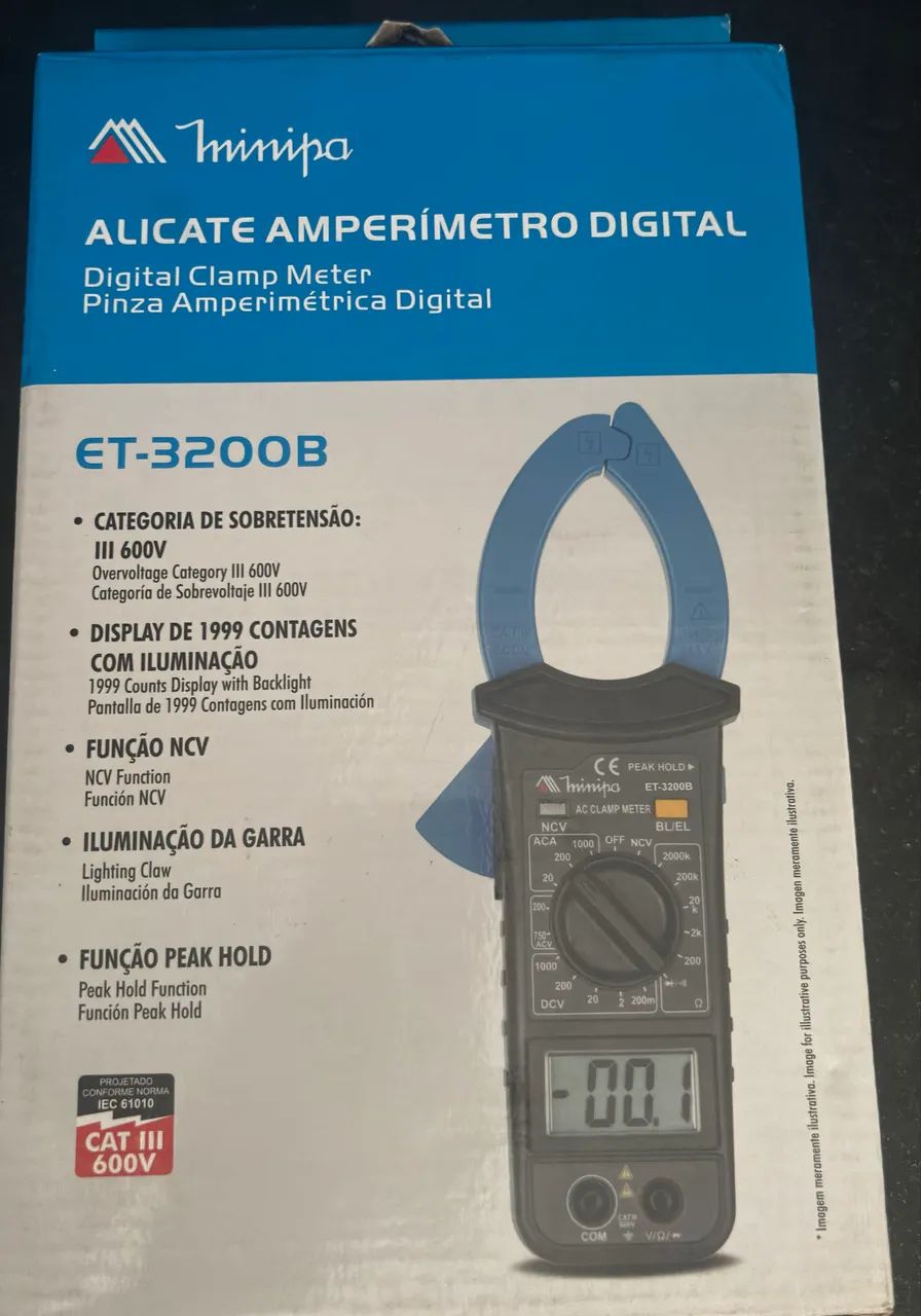 Alicate amperímetro minipa et-3200B
