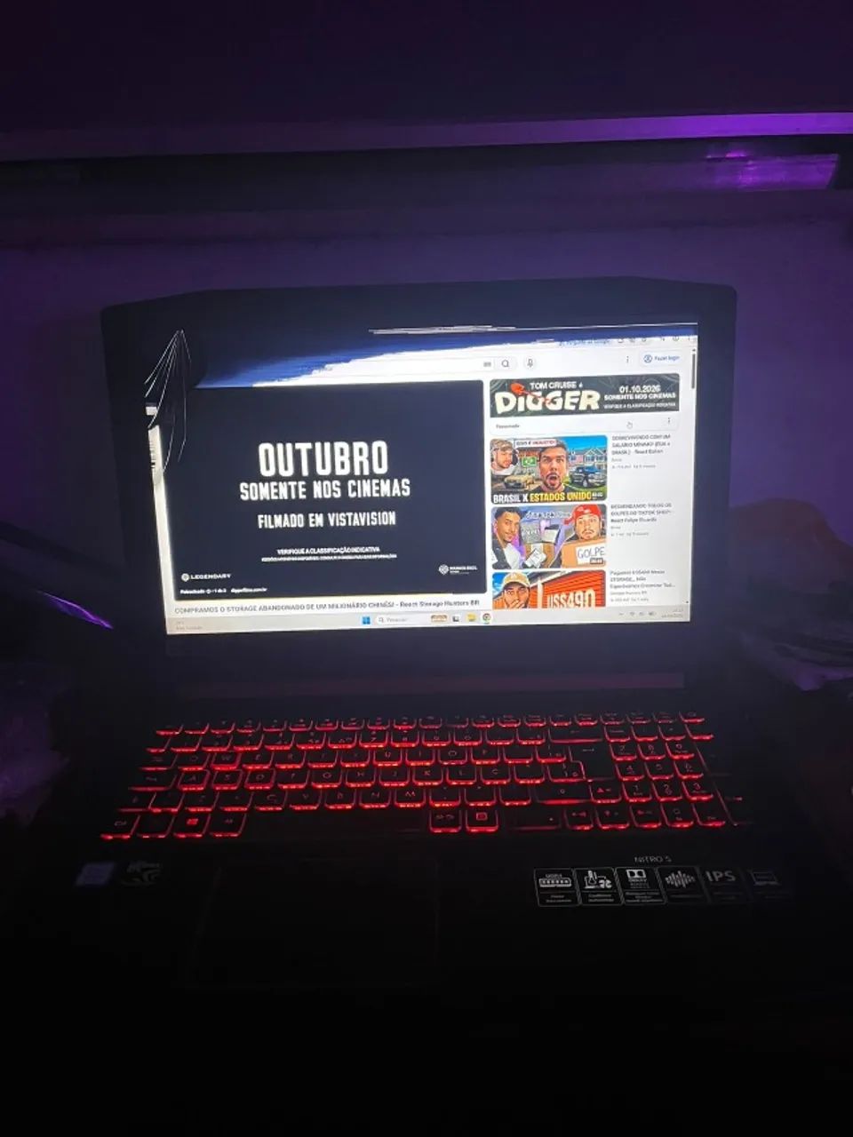 NOTEBOOK Acer Nitro 5 + GTX 1050, 16GB RAM, SSD 1TB (Tela danificada)