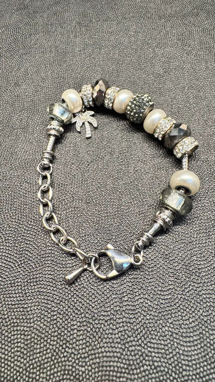 Pulseira bella perlina berloques prateada - Estilo Pandora - Foto 2