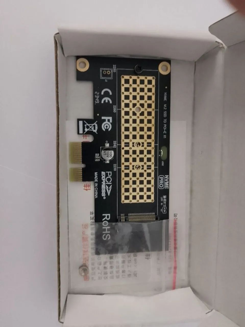 Placa adaptadora Nvme m.2 para pci-E x1