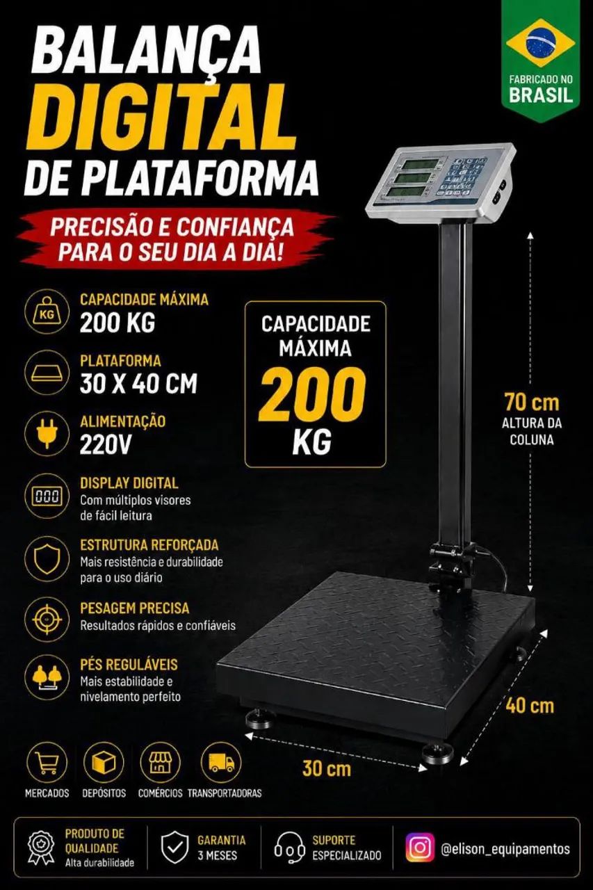 Balança de plataforma 200kg