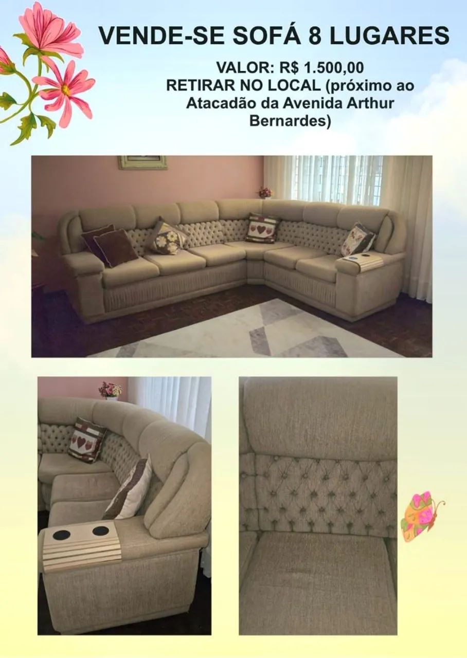 Vende-se SOFÁ 8 lugares  - ÓTIMO ESTADO