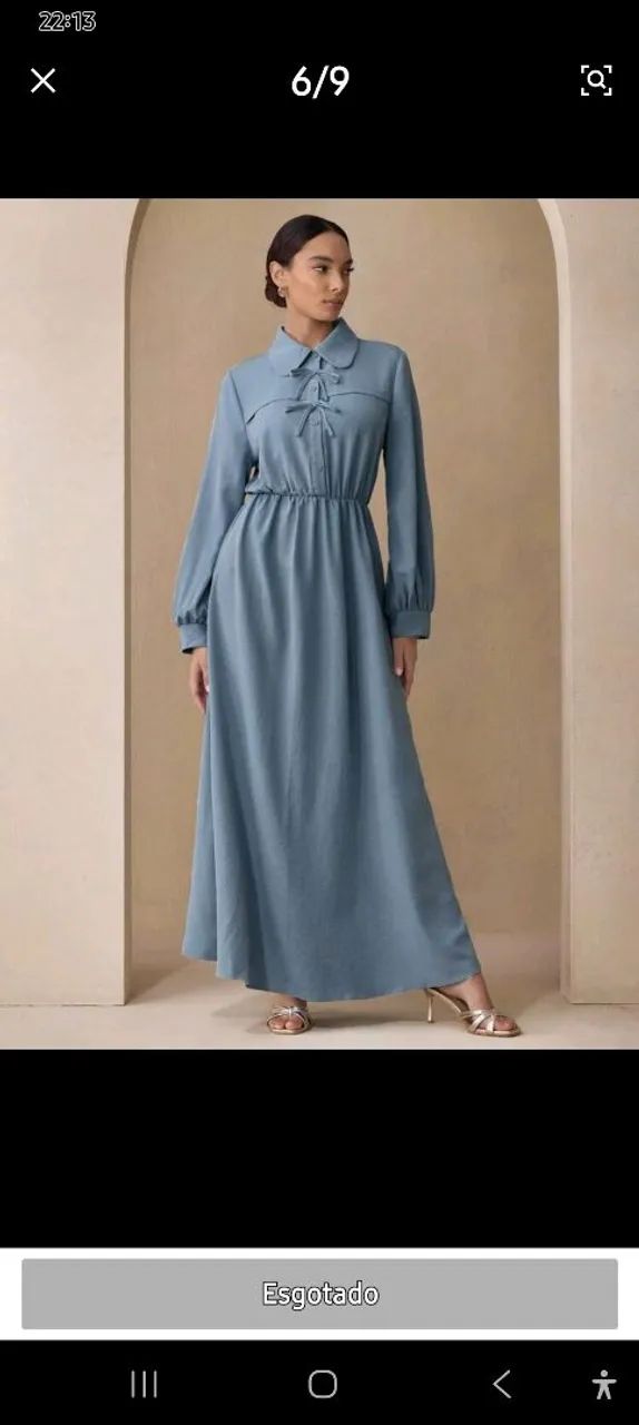 Vestido longo manga longa 