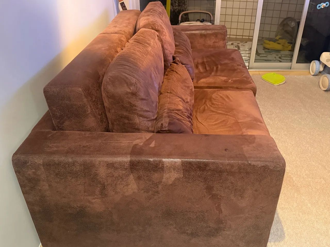 Sofa retrátil couro coco aveludado 2,20x1,20 - Foto 3