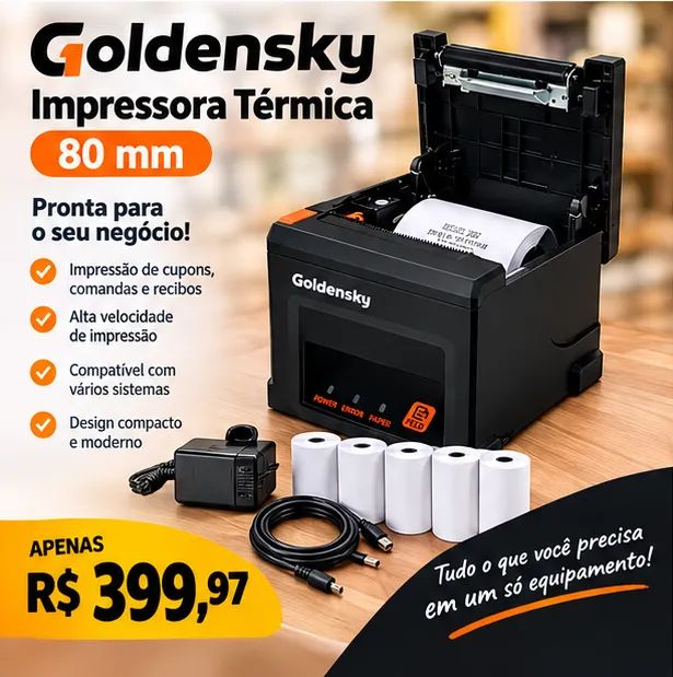 Impressora Térmica 80mm para cupons e impressão geral com 5 bobinas - Foto 3
