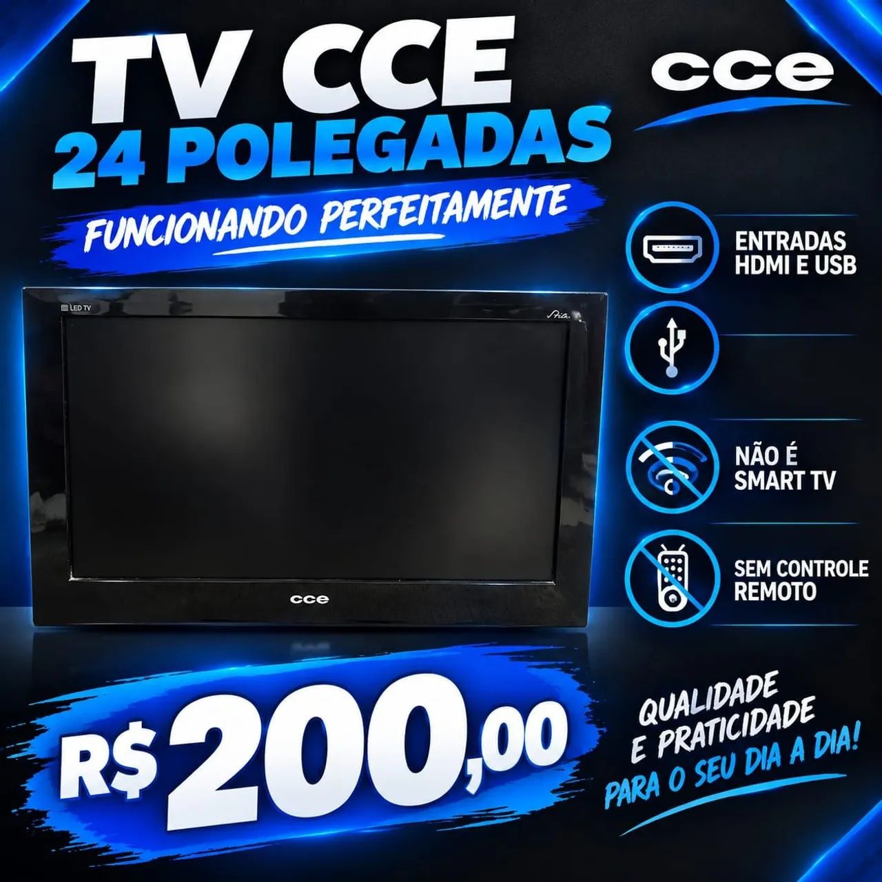 Tv 24 polegadas falta controle!