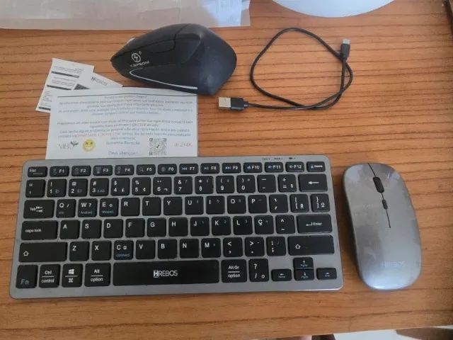Kit Teclado e Mouse Wireless Hrebos (Recarregável/Slim)  - Foto 3