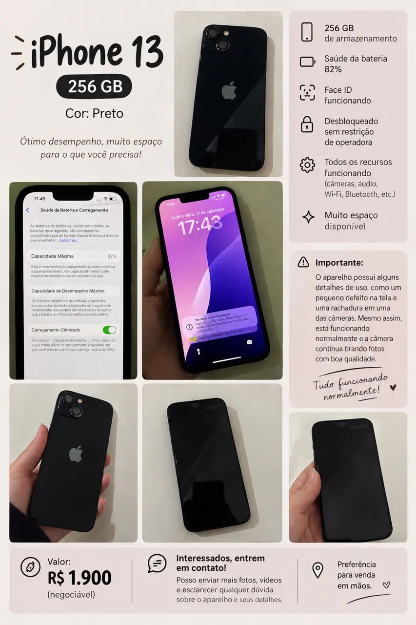 iPhone 13 | 256 GB | Bem preservado - Foto 5