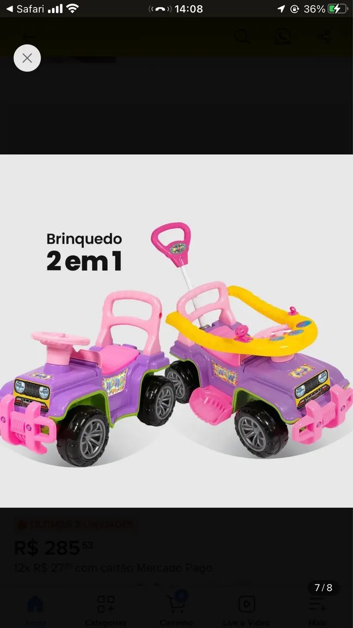 Carro Infantil Menina - Foto 4