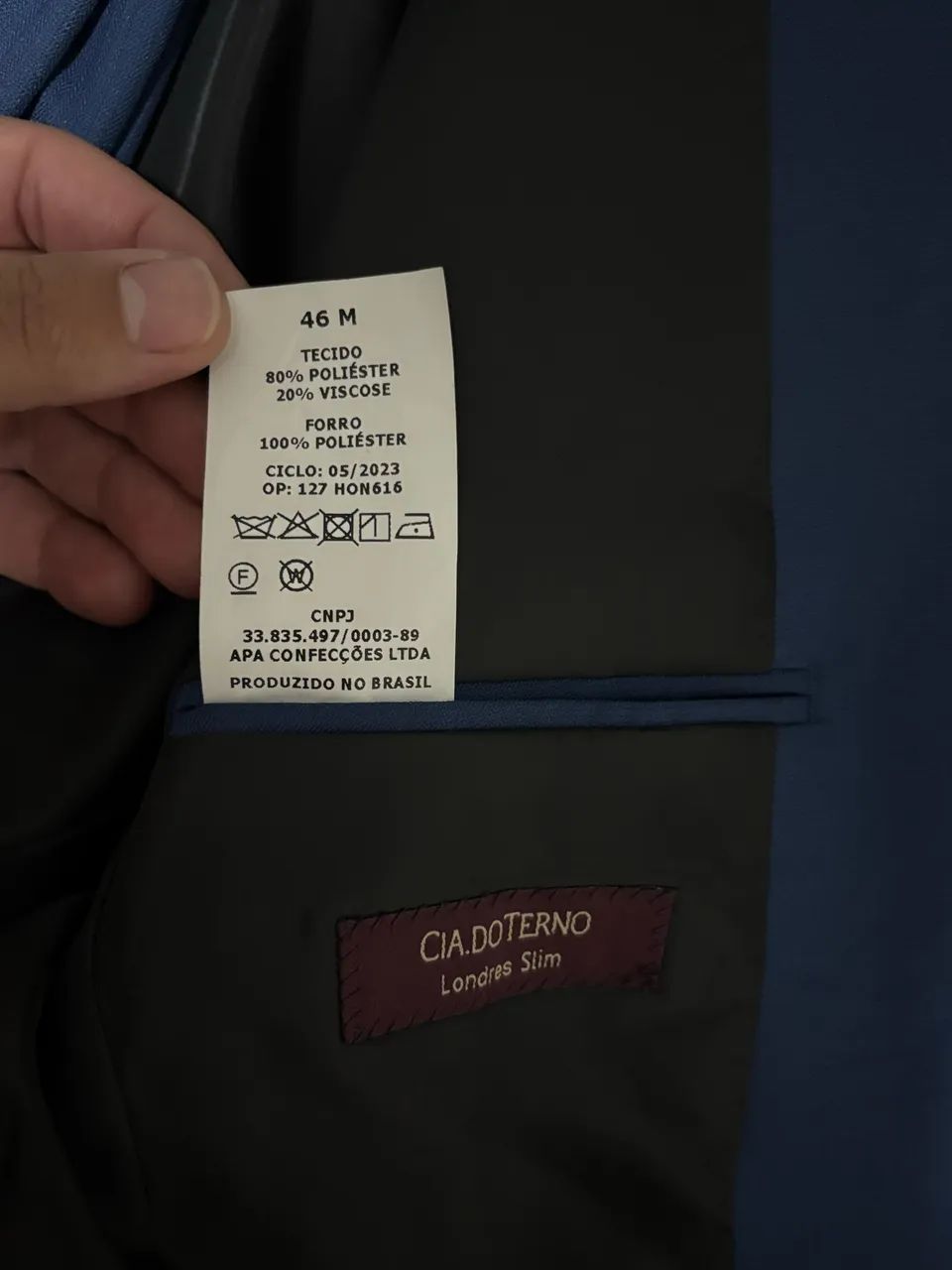 Terno slim - Azul tamanho 40  - Foto 4