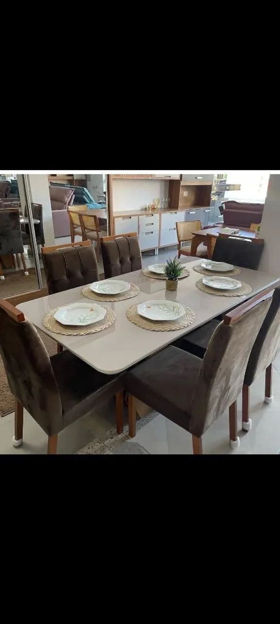 Mesa de jantar com 6 cadeiras 