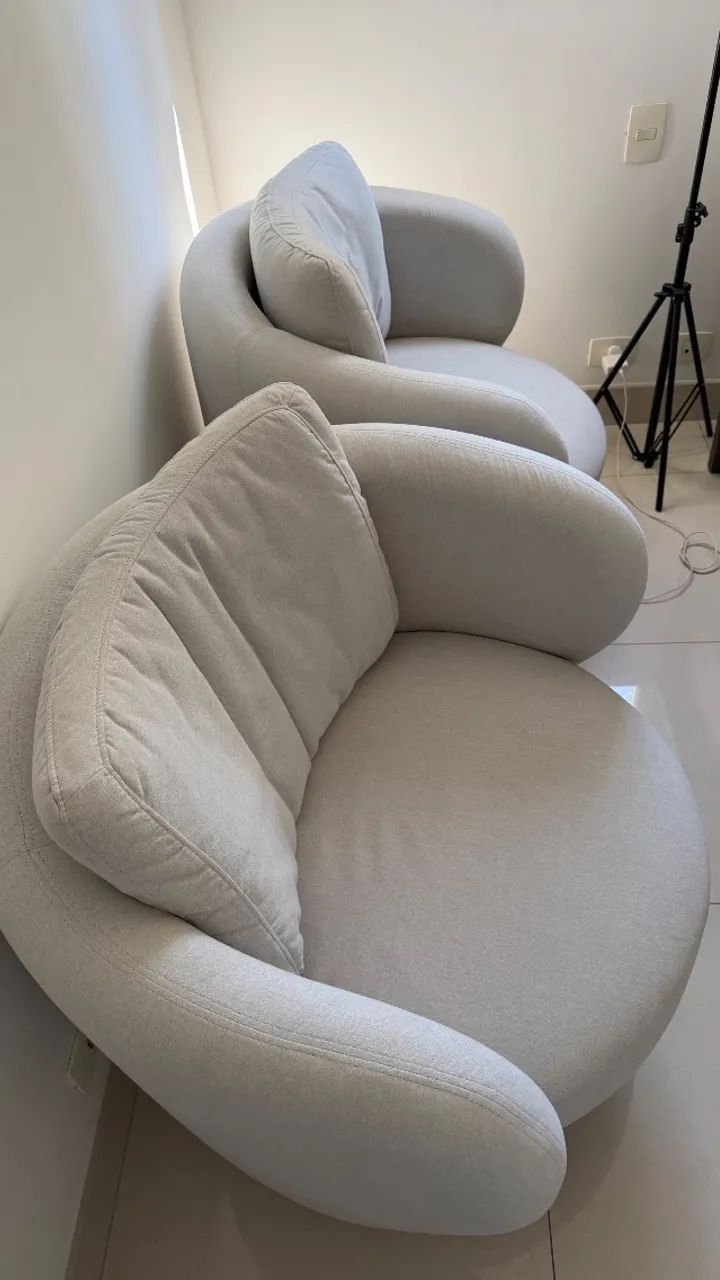 Par de Poltronas Arrivo Don Giratória FX1 Off White | Estado de Nova - Foto 4