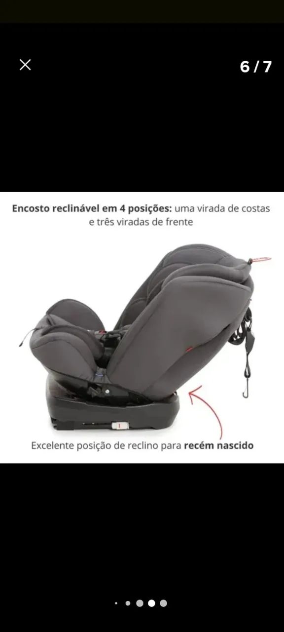 Cadeira Infantil para Carro GALZERANO IMOLA 360 Isofix 0-36k 8019pt Cinza - Foto 5