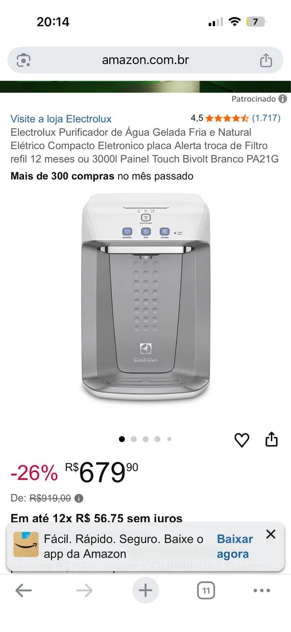 Purificador de água Eletrolux água natural e gelada  - Foto 4