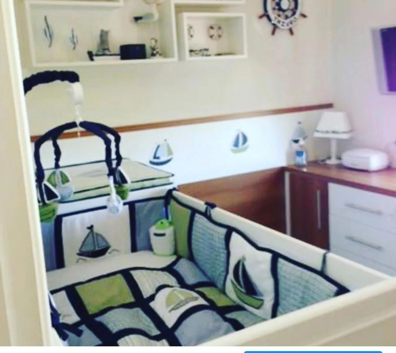 Kit berço Nautica Kids completo quarto bebe