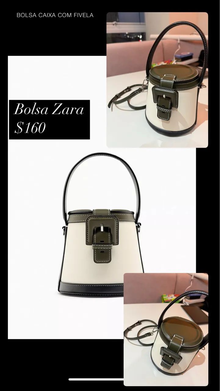 Bolsa caixa com fivela Zara