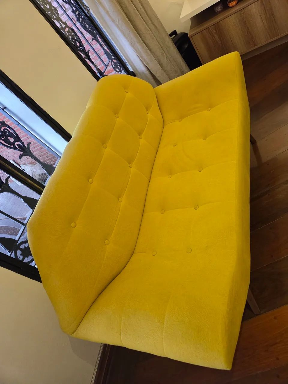Sofá 2 lugares namoradeira amarelo - Foto 3