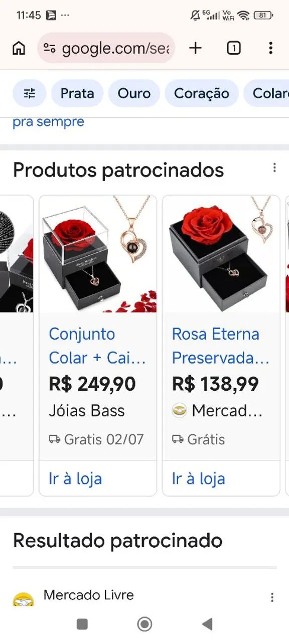 Gargantilha nova eu te amo 