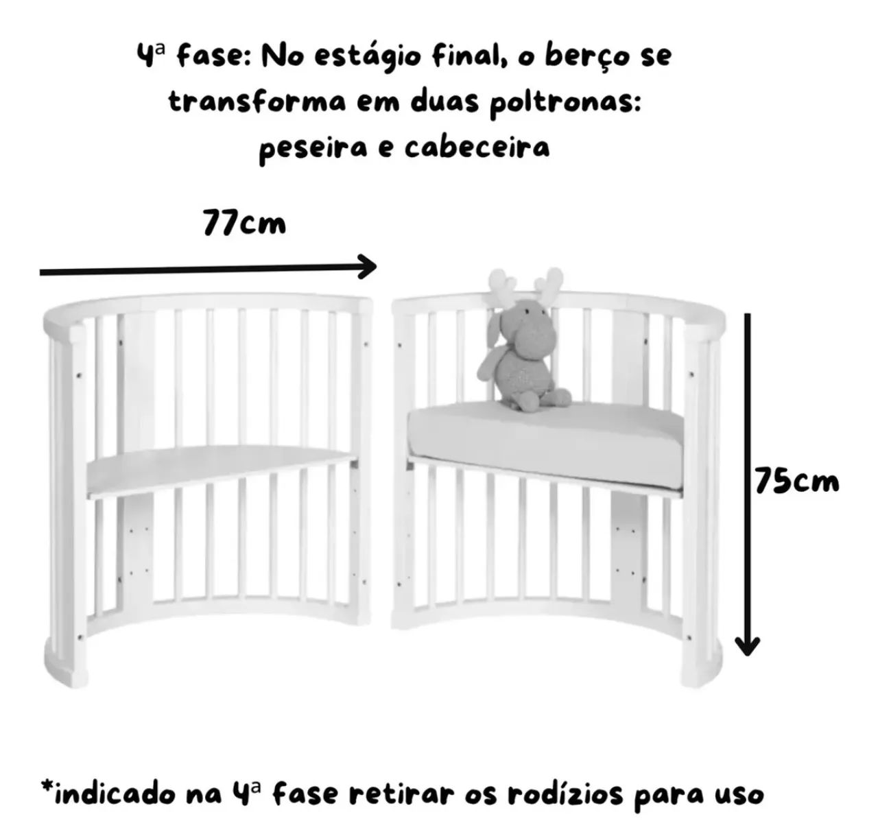 Berço 4x1 progressivo DIVICAR Branco - Foto 2