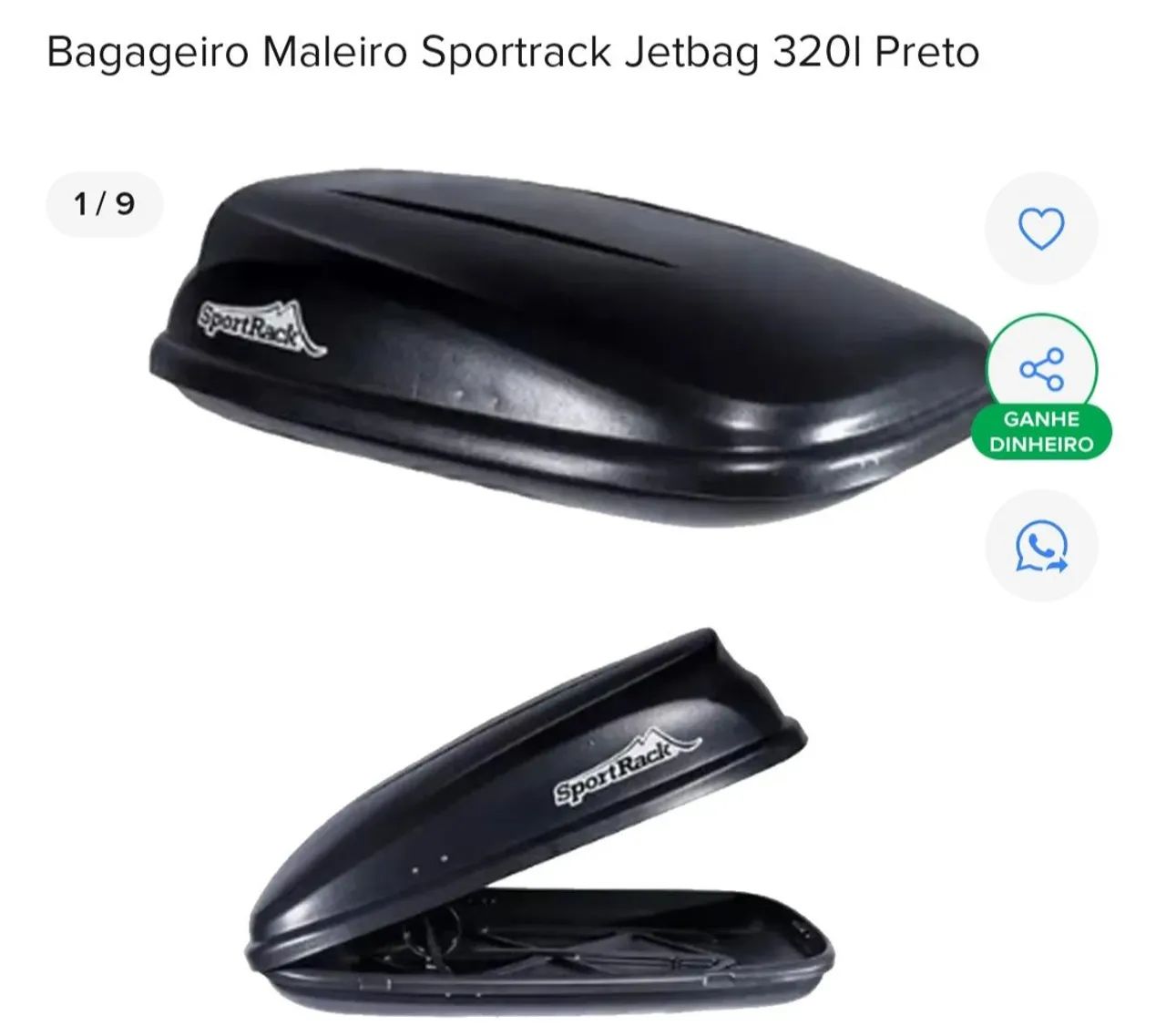 Bagageiro de teto Maleiro Jetbag Sportrack 320l preto