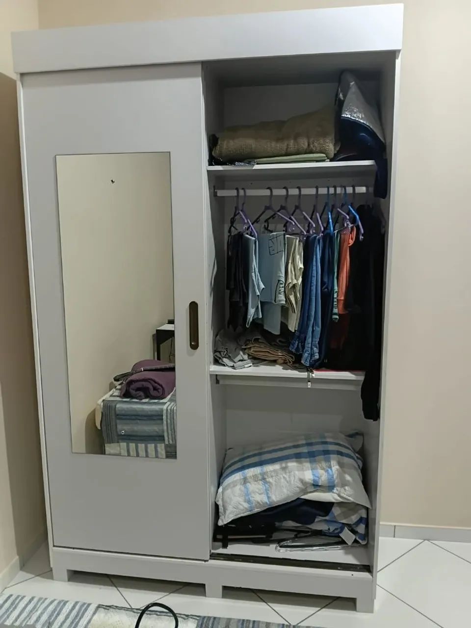 Guarda Roupas Solteiro Branco - Foto 2