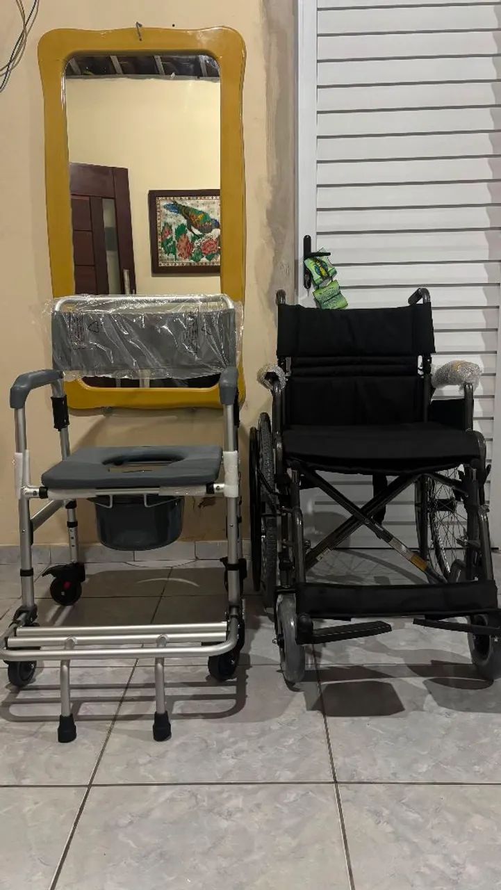 Kit cadeira de rodas e cadeira de banho - Foto 4