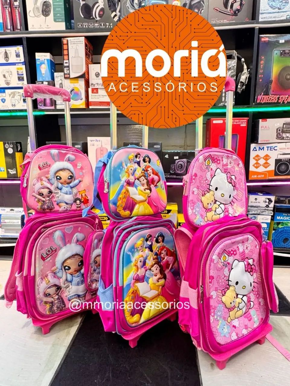 Kit Escolar Mochila de carrinho + Lancheira + Porta lápis - Foto 5